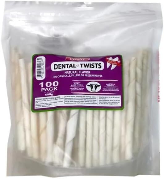 Freshy Dental Twists - Köpek Sütlü Burgu Çubuk - 100'lü Mega Paket
