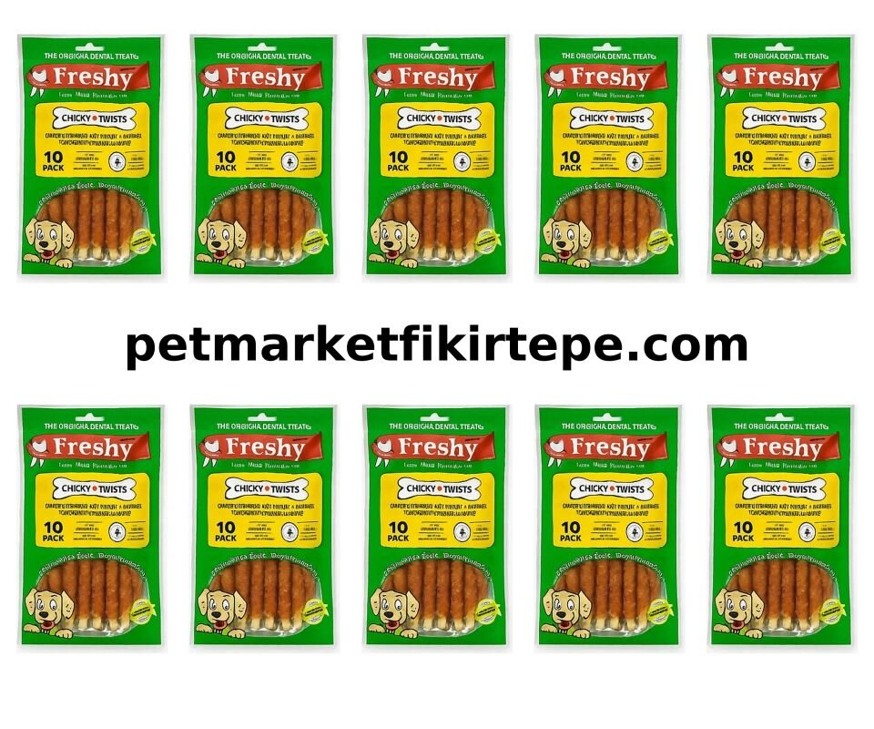 Freshy Chicky Twists – Köpeğinizin Diş ve Ağız Sağlığı İçin Doğal Çiğneme Ödülü 10 Adet