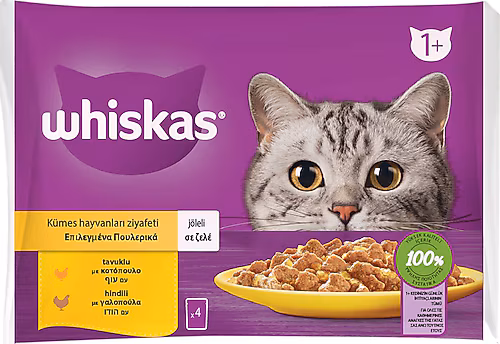Whiskas Kümes Hayvanları Ziyafeti 4x85 gr Yetişkin Kedi Yaş Maması