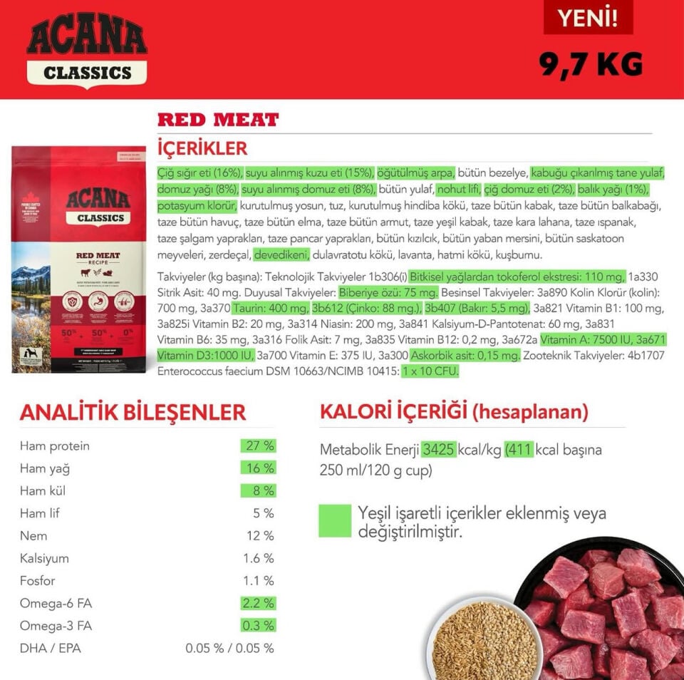 Acana Classic Red Köpek Maması 14,5 Kg