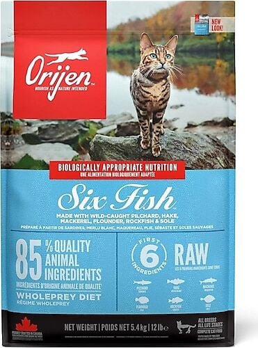 Orijen Six Fish Tahılsız Balıklı 5.4 kg Yetişkin Kedi Maması